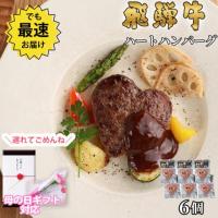 【母の日 2025年 限定ラッピング】飛騨牛 ハートハンバーグ 食べ比べ ギフト 6個