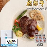 【父の日 2025年 限定ラッピング】飛騨牛 ハートハンバーグ 食べ比べ ギフト 6個