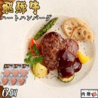 【お中元・夏ギフト 限定ラッピング】飛騨牛 ハートハンバーグ 食べ比べ ギフト 6個