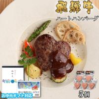 【お中元・夏ギフト 限定ラッピング】飛騨牛 ハートハンバーグ 食べ比べ ギフト 5個