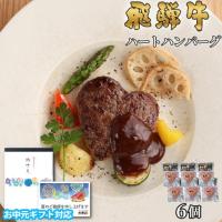 【お中元・夏ギフト 限定ラッピング】飛騨牛 ハートハンバーグ 食べ比べ ギフト 6個