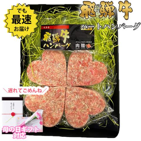 【遅れてごめんね!母の日 2026】飛騨牛「幸せのクローバーグ」 ギフト 4個 (A5・A4等級)