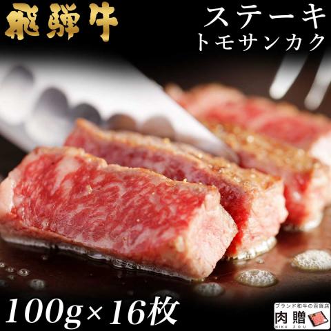 【厳選】飛騨牛 ステーキ トモサンカク 100g×16枚 1,600g 1.6kg 8～16人前