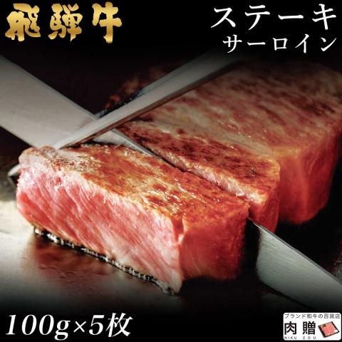 【特選素材】飛騨牛 ステーキ ギフト サーロイン 100g×5枚 500g 3〜5人前 A5 A4